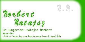 norbert matajsz business card